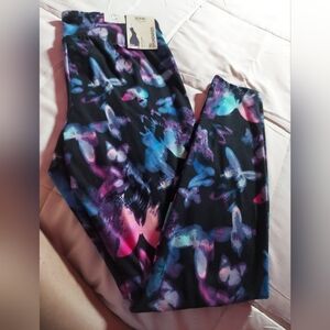 NO BOUNDARIES SUEDED Multi Blurred Butterfly ANKLE LEGGING  Sz. Jrs. L/XL